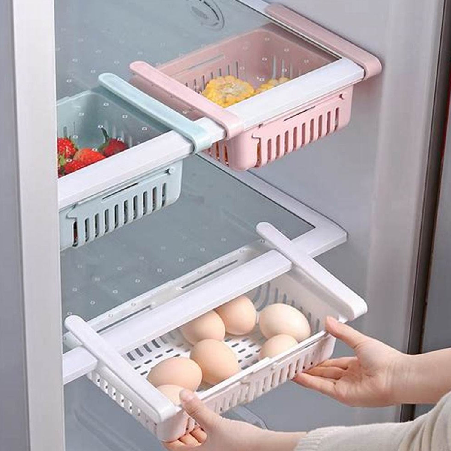 2289 Adjustable Expandable Fridge Storage Basket Multipurpose webline Refrigerator Tool Tray Sliding Drawer Under Shelf Fridge Space Saver Plastic Food Organizer Basket (1 Pc) 2289 Adjustable Expandable Fridge Storage Basket Multipurpose webline Refrigerator Tool Tray Sliding Drawer Under Shelf Fridge Space Saver Plastic Food Organizer Basket (1 Pc)